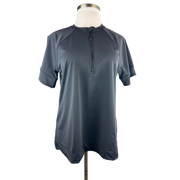 NWT Swim By Cacique Lane Bryant Rashguard Top Quarter Zip SS BLK Plus Size 18/20 - Picture 2 of 11